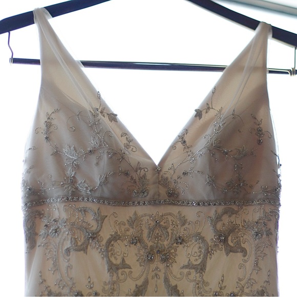 Stunning Lazaro Ivory Trumpet Style Wedding Gown with Crystal Beading - Picture 6 of 8